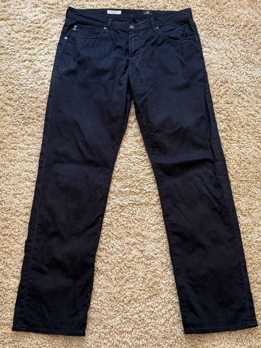 AG Adriano Goldschmied The Graduate Tailored Leg Pants Black 34x32 Luxury